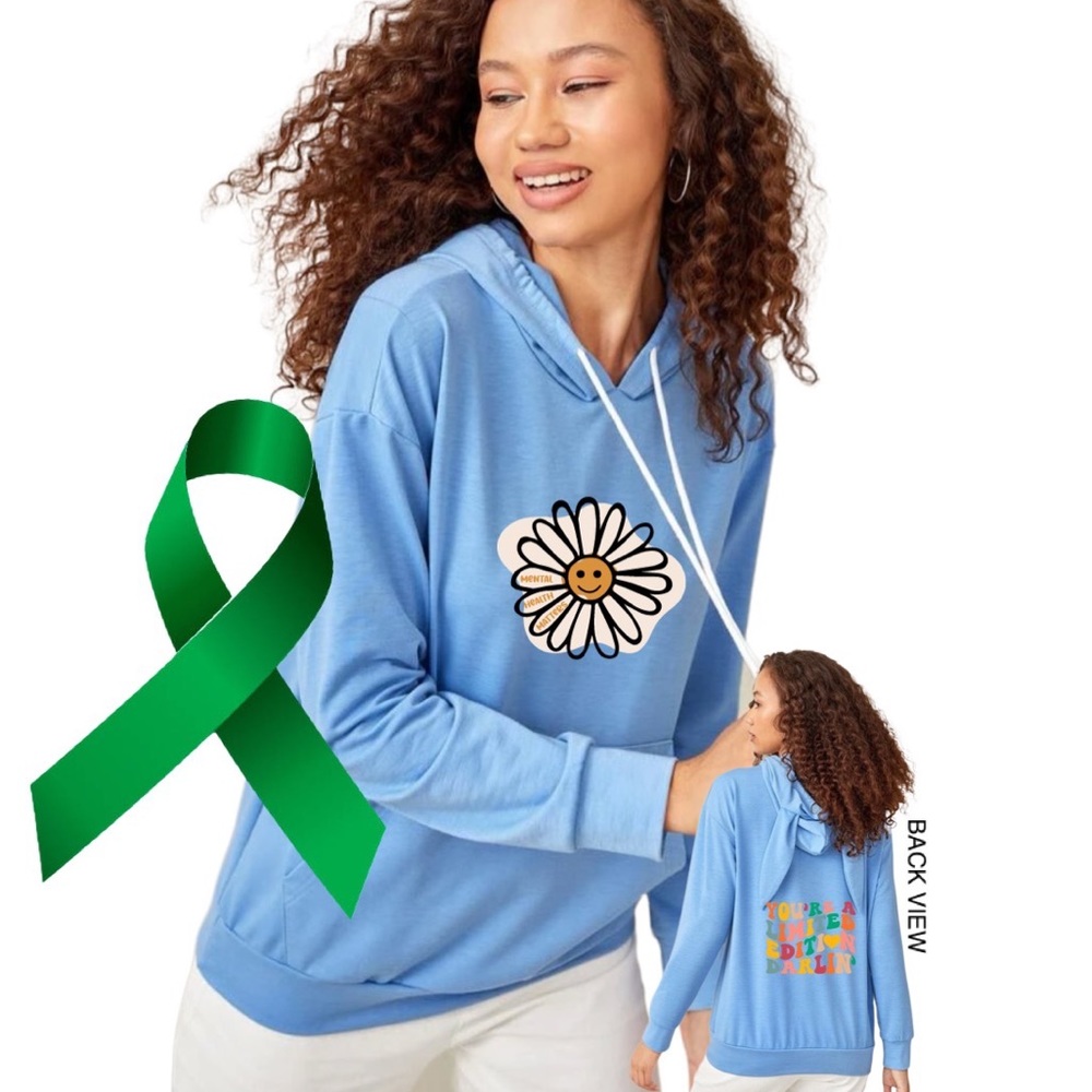 Mental health matter special edition graphic ear hoodie sweatshirt size medium